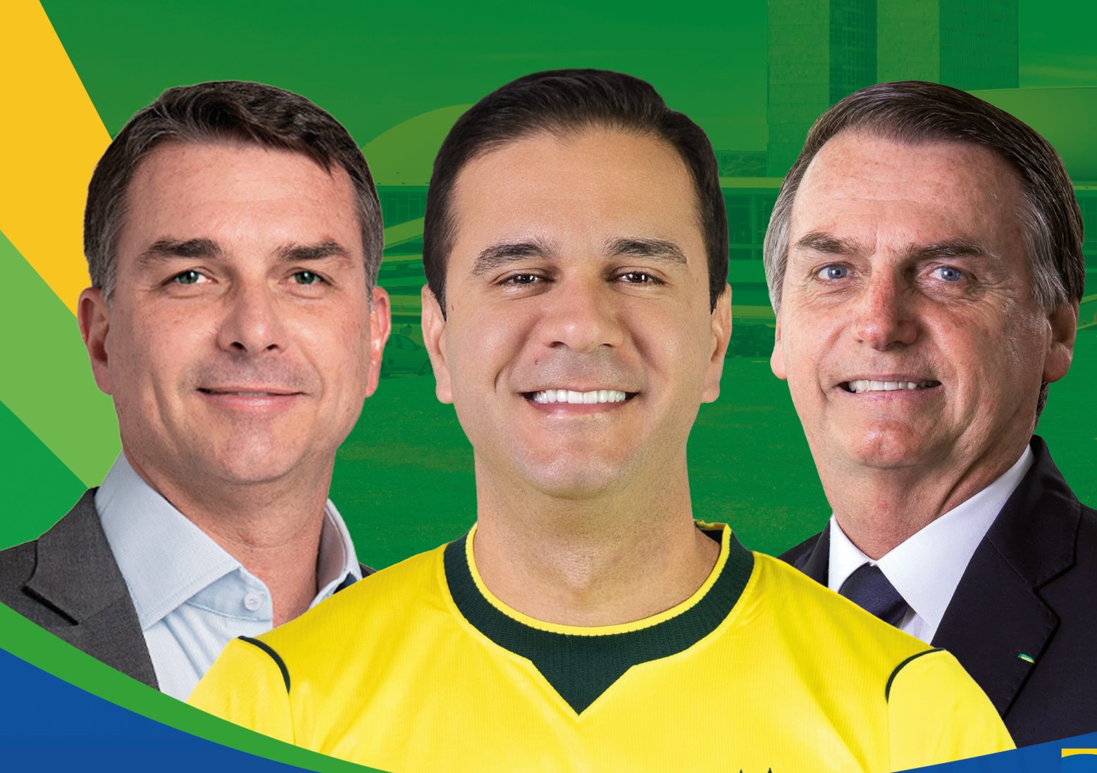 Flávio Bolsonaro, Renato Araújo e Jair Bolsonaro